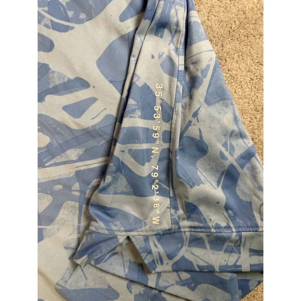 Nike Air Jordan UNC North Carolina Tar Heels Blue L/S Abstract Shirt Mens Medium
